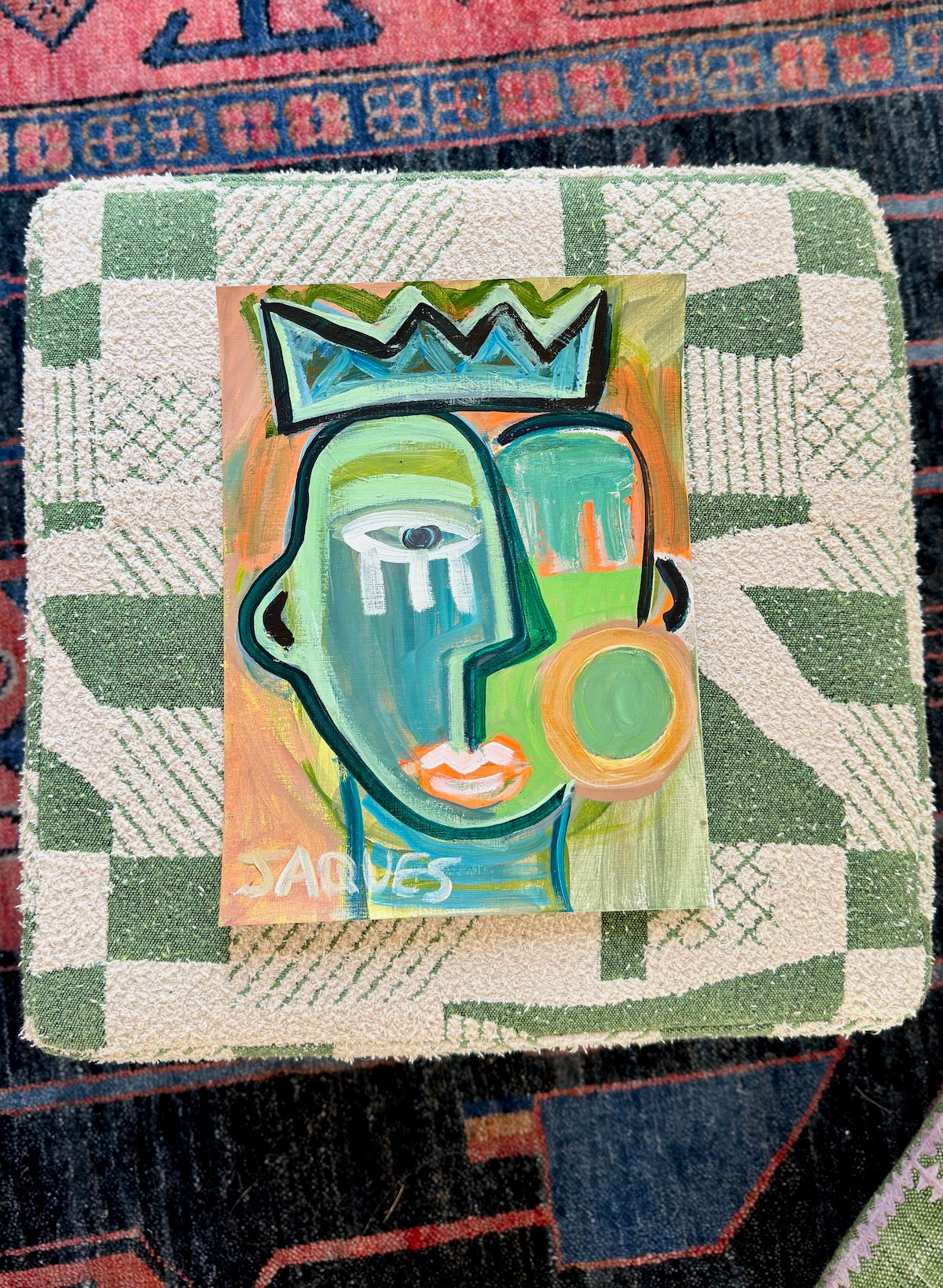 The One With The Striped Turtleneck  9x12