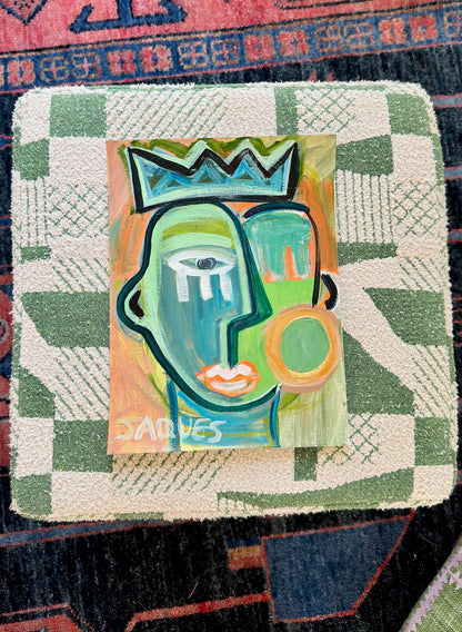 The One With The Striped Turtleneck  9x12