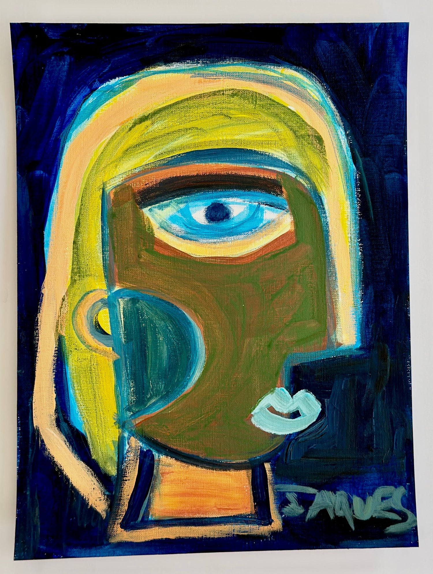 The One With The Orange Ribbon  9x12