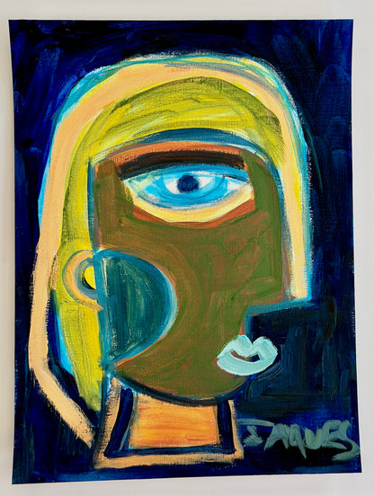 The One With The Orange Ribbon  9x12