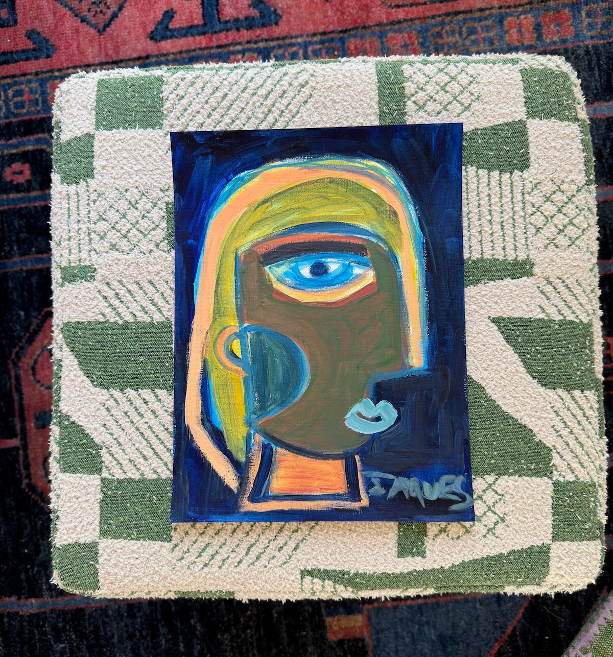 The One With The Orange Ribbon  9x12