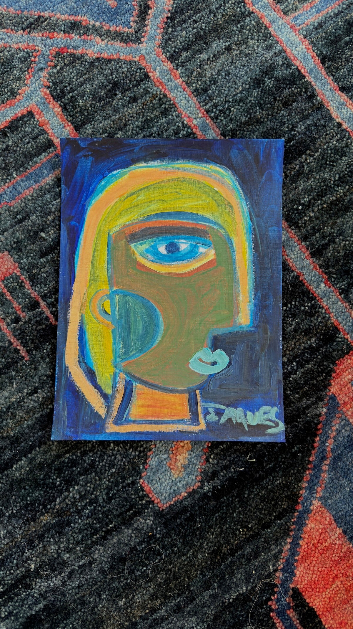 The One With The Orange Ribbon  9x12