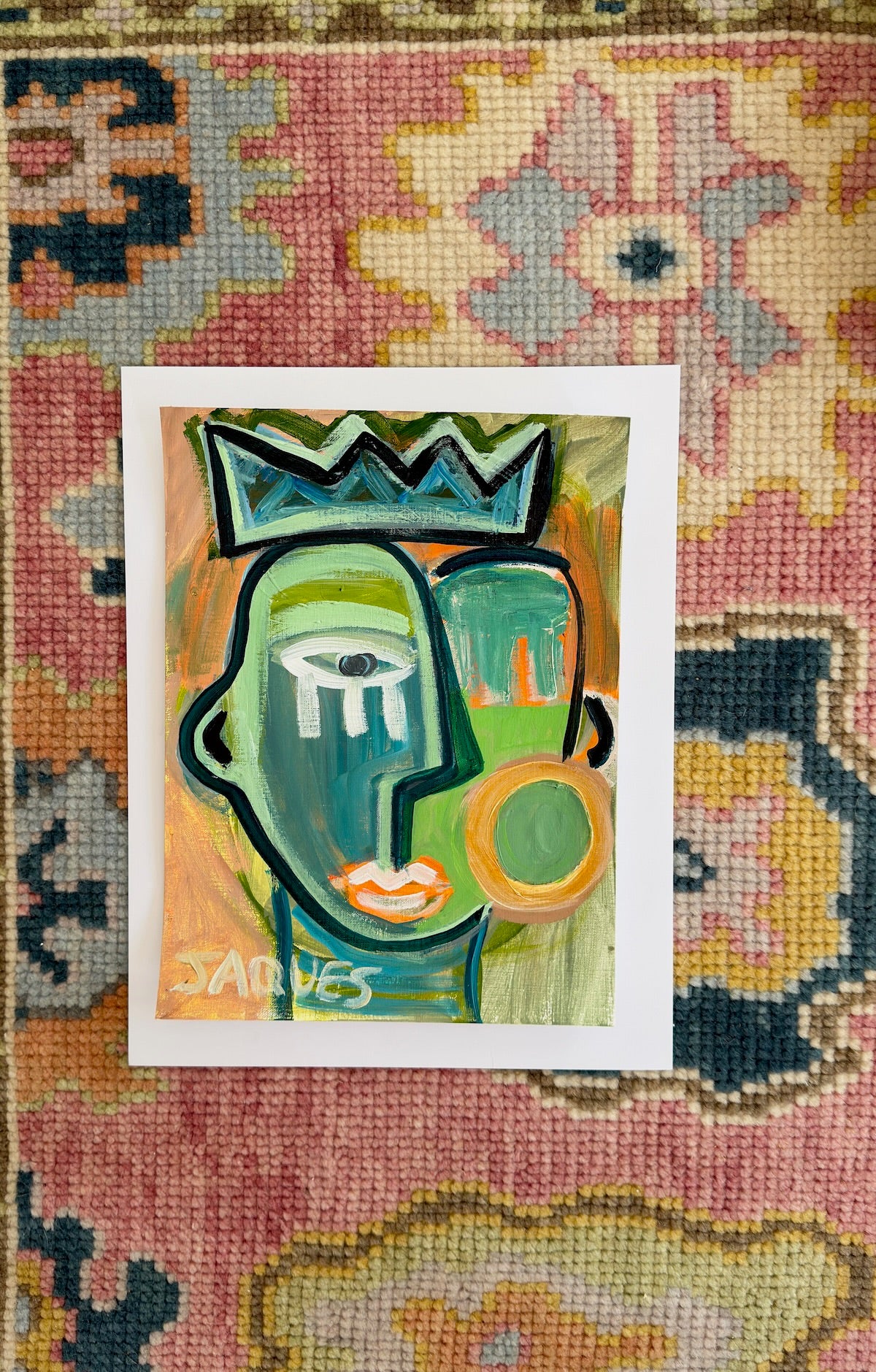 The One With The Striped Turtleneck  9x12