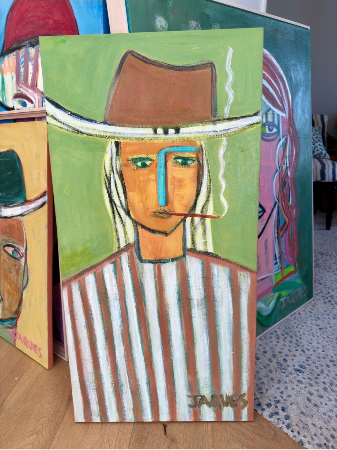 Smoking Cowboy 18x36